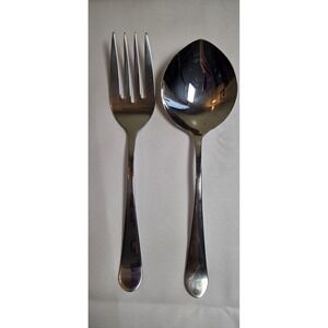 GS Gourmet Setting Oversize Glossy 18/10 Stainless Serving Spoon &Fork